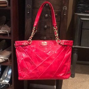 Patent leather bright pink Coach purse